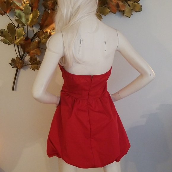 Red Strapples Flirty Dress - Picture 3 of 5
